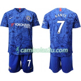Camisolas de Futebol Chelsea Kante 7 Criança Equipamento Principal 2019/20 Manga Curta